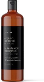 Yuemi Castor Oil Organic Cold Pressed Hexane Free Natural Castor Oil, Moisturizing Oil, Hair Skin & Nails - 32 fl oz