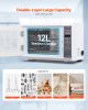 Nail Tool Cleaning Machine, 12L Large Capacity, Multi-Functional Tool Cabinet Cleaner Box with Timer Setting, Tempered Glass Door, 185nm Wavelength