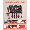 Power Tool Organizer Wall Mount, 3-Layer Storage Rack with 4 Drill Holders, Tools Holder and Storage Rack with Side Pegboards