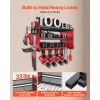 Power Tool Organizer Wall Mount, 3-Layer Storage Rack with 4 Drill Holders, Tools Holder and Storage Rack with Side Pegboards