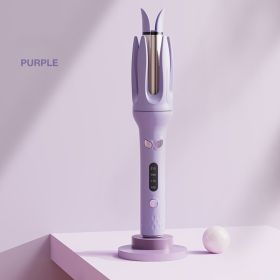 Spin And Curl, Automatic Hair Curling Iron For Healthy & Shiny, Effortless Curls & Waves, 28mm Barrel Hair Curler With 4 Temperature-adjusting Mo (Option: Purple)