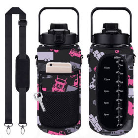 Trucker CamoÂ® 64 oz Travel Water Bottle (Color: Hot Pink)