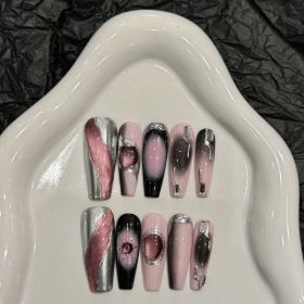 Y2g Black Cool Hot Girl Stickers Wear Nail Tip (Option: Medium M-2531 Long Ladder)