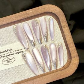 French Gradient Moon Shadow Zihui Gentle Temperament Pile Rhinestone Removable Wear Armor (Option: Medium M-2623 Fine Tip)